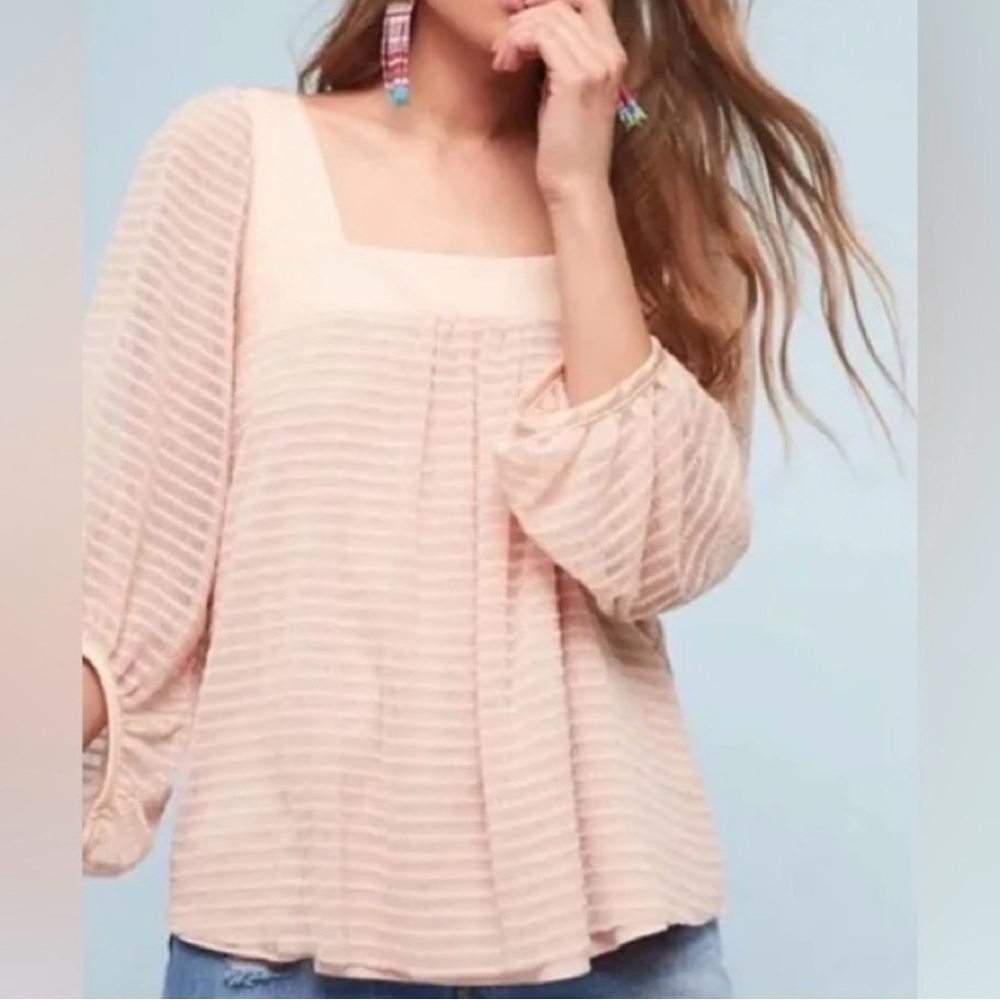 NWT Meadow Rue Anthropologie Allyson Blouse Top Sz M